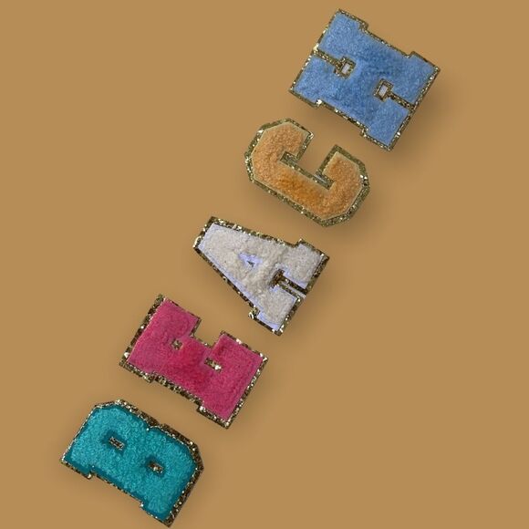 NWT Wool + Pepper Co. BEACH Varsity Letter Patch Tote Bag - Picture 5 of 5